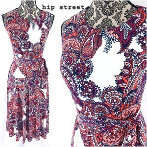 CHARTER CLUB Sleeveless Swing Skirt Paisley Stretch Fit & Flare Dress PS